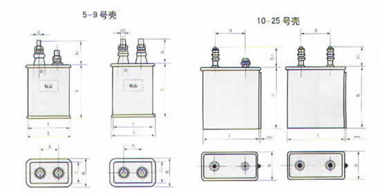 CH82型高壓密封復合介質電容器尺寸圖